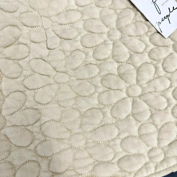 NWT Free People Folk Floral Daisy Mini Skirt Quilted Flower Tan Cream XS - Picture 6 of 11